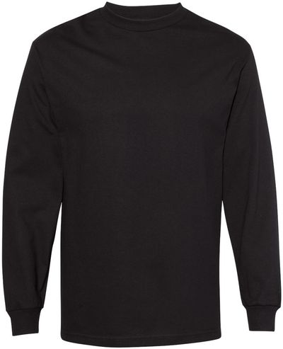 Am image of a Custom American Apparel Heavyweight Cotton Unisex Long Sleeve Tshirt in Black!