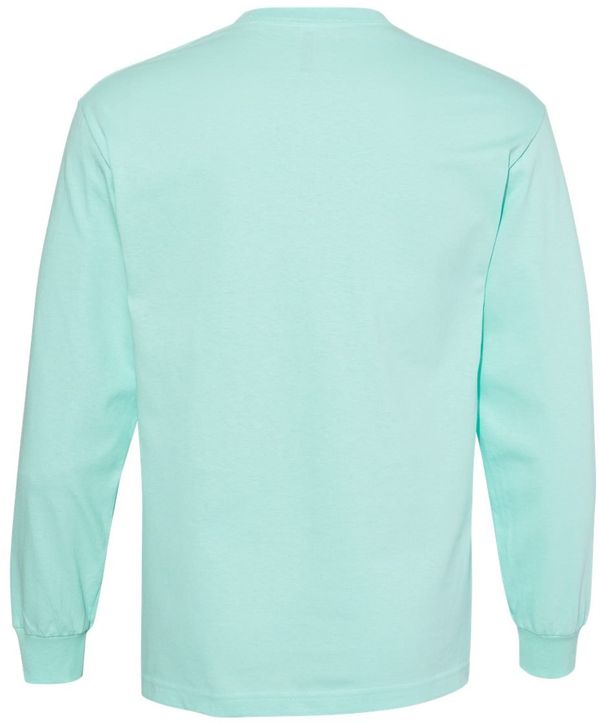 Am image of a Custom American Apparel Heavyweight Cotton Unisex Long Sleeve Tshirt in Celadon!