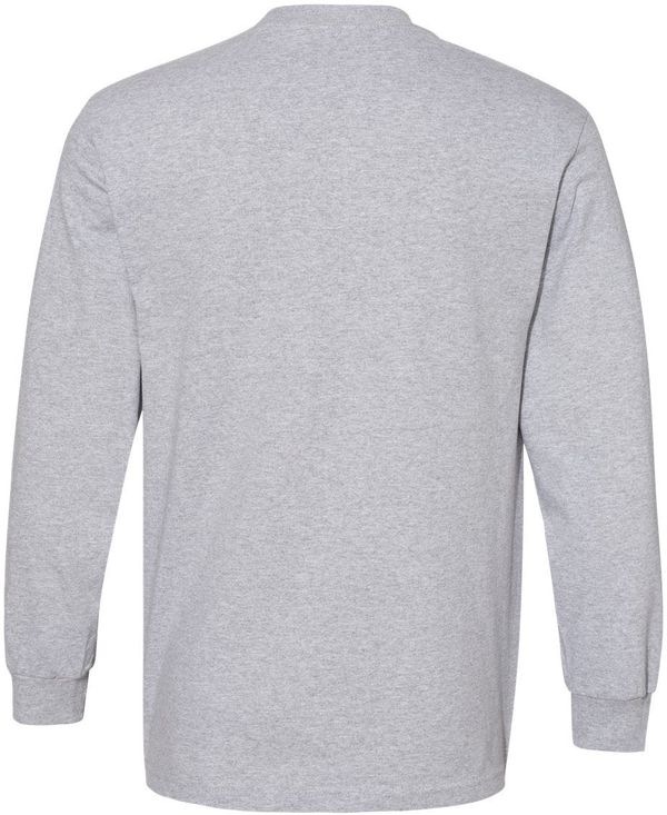 Am image of a Custom American Apparel Heavyweight Cotton Unisex Long Sleeve Tshirt in Heather Grey!