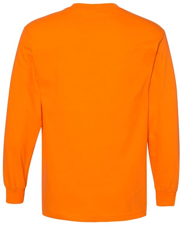 Am image of a Custom American Apparel Heavyweight Cotton Unisex Long Sleeve Tshirt in Orange!