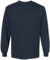 Am image of a Custom American Apparel Heavyweight Cotton Unisex Long Sleeve Tshirt in True Navy!