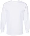 Am image of a Custom American Apparel Heavyweight Cotton Unisex Long Sleeve Tshirt in White!