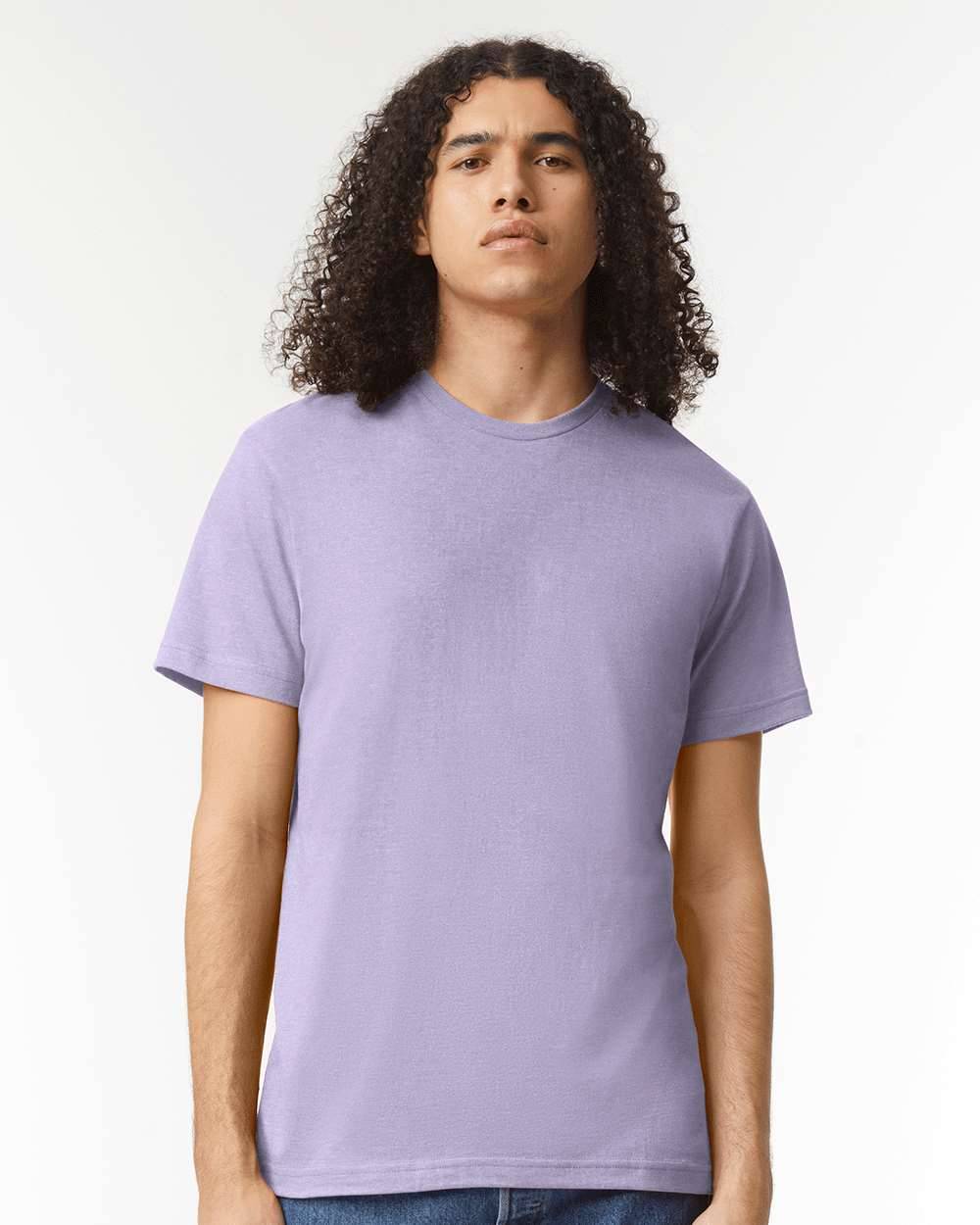 American Apparel Unisex CVC Tee in Heather Lilac