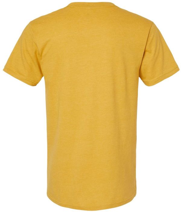 Am image of a Custom American Apparel Unisex CVC Tee in Heather Mustard!
