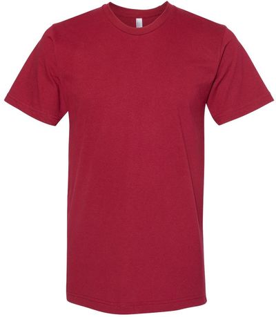 Am image of a Custom American Apparel Fine Jersey Short Sleeve Tee in Cranberry!