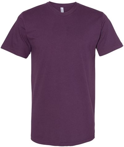 Am image of a Custom American Apparel Fine Jersey Short Sleeve Tee in Eggplant!