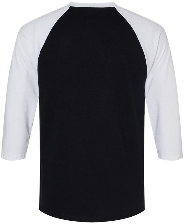 Am image of a Custom American Apparel  Unisex CVC Three Quarter Sleeve Tee in Black/White!