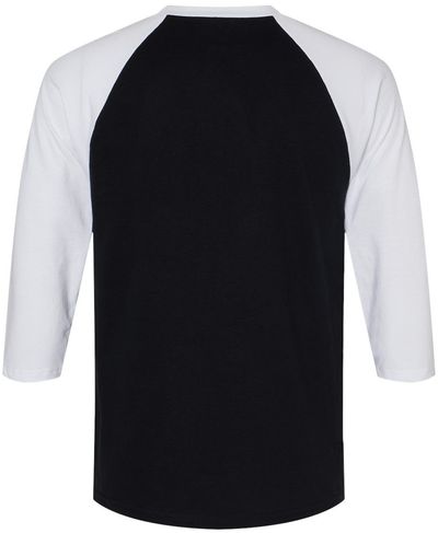 Am image of a Custom American Apparel  Unisex CVC Three Quarter Sleeve Tee in Black/White!