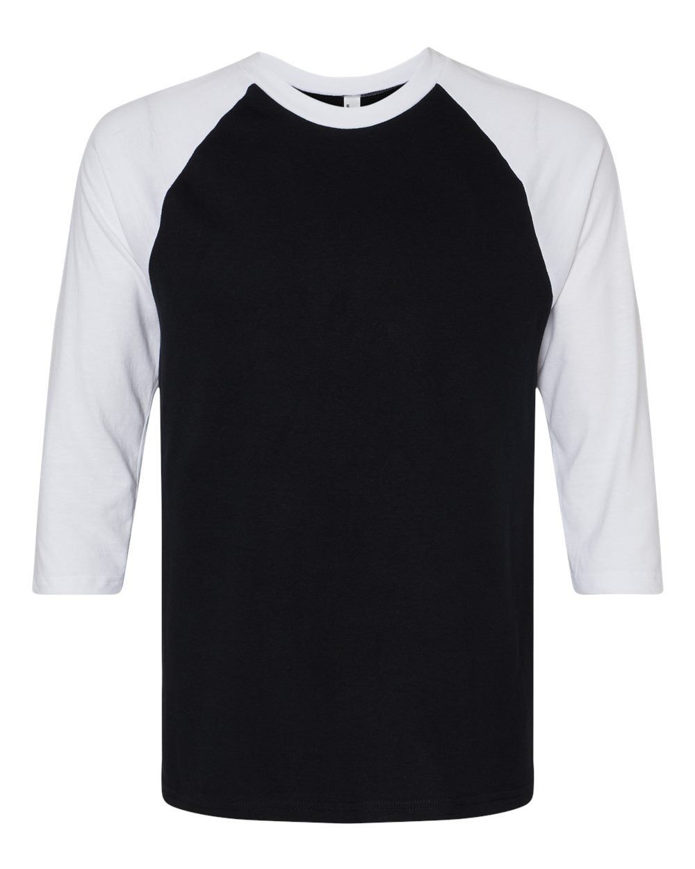 American Apparel  Unisex CVC Three Quarter Sleeve Tee in Black/White