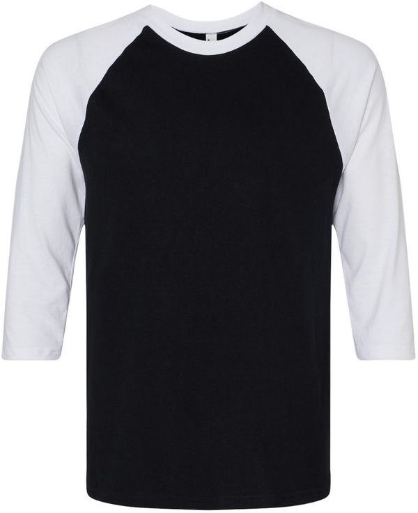 Am image of a Custom American Apparel  Unisex CVC Three Quarter Sleeve Tee in Black/White!