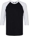 Am image of a Custom American Apparel  Unisex CVC Three Quarter Sleeve Tee in Black/White!