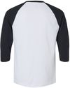 Am image of a Custom American Apparel  Unisex CVC Three Quarter Sleeve Tee in White/Black!