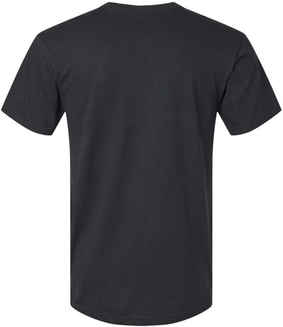 Am image of a Custom American Apparel Unisex CVC Henley Tee in Black!