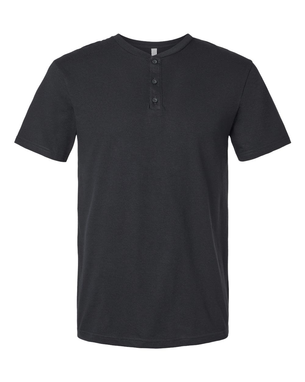 American Apparel Unisex CVC Henley Tee in Black