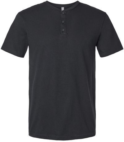 Am image of a Custom American Apparel Unisex CVC Henley Tee in Black!