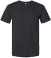 Am image of a Custom American Apparel Unisex CVC Henley Tee in Black!