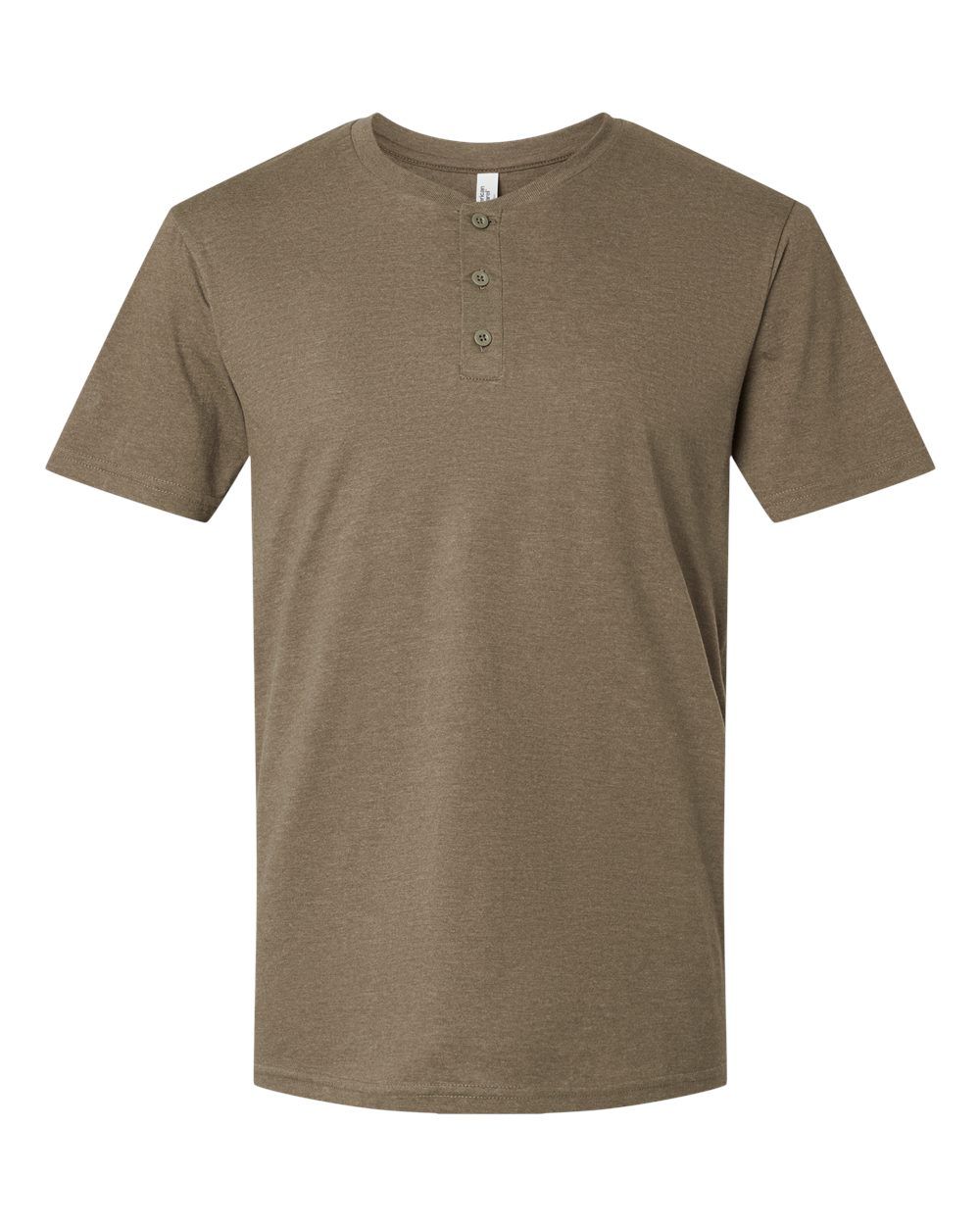 American Apparel Unisex CVC Henley Tee in Heather Army