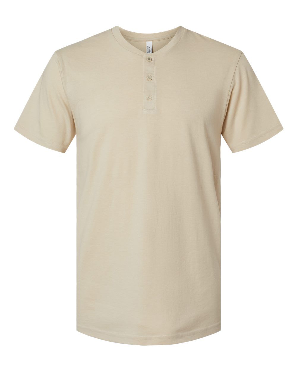American Apparel Unisex CVC Henley Tee in Heather bone