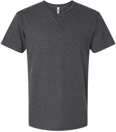 Am image of a Custom American Apparel Unisex CVC Henley Tee in Heather Charcoal!