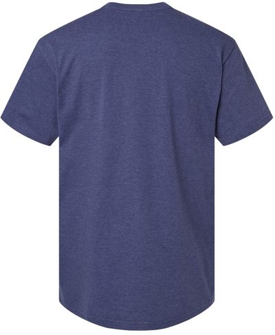 Am image of a Custom American Apparel Unisex CVC Henley Tee in Heather Indigo!