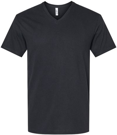 Am image of a Custom American Apparel Unisex CVC V Neck Tee in Black!