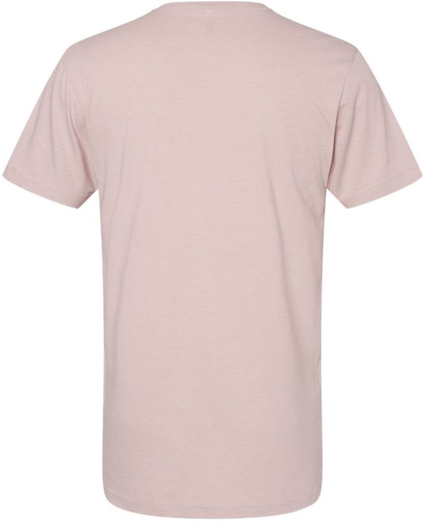 Am image of a Custom American Apparel Unisex CVC V Neck Tee in Heather Blush!