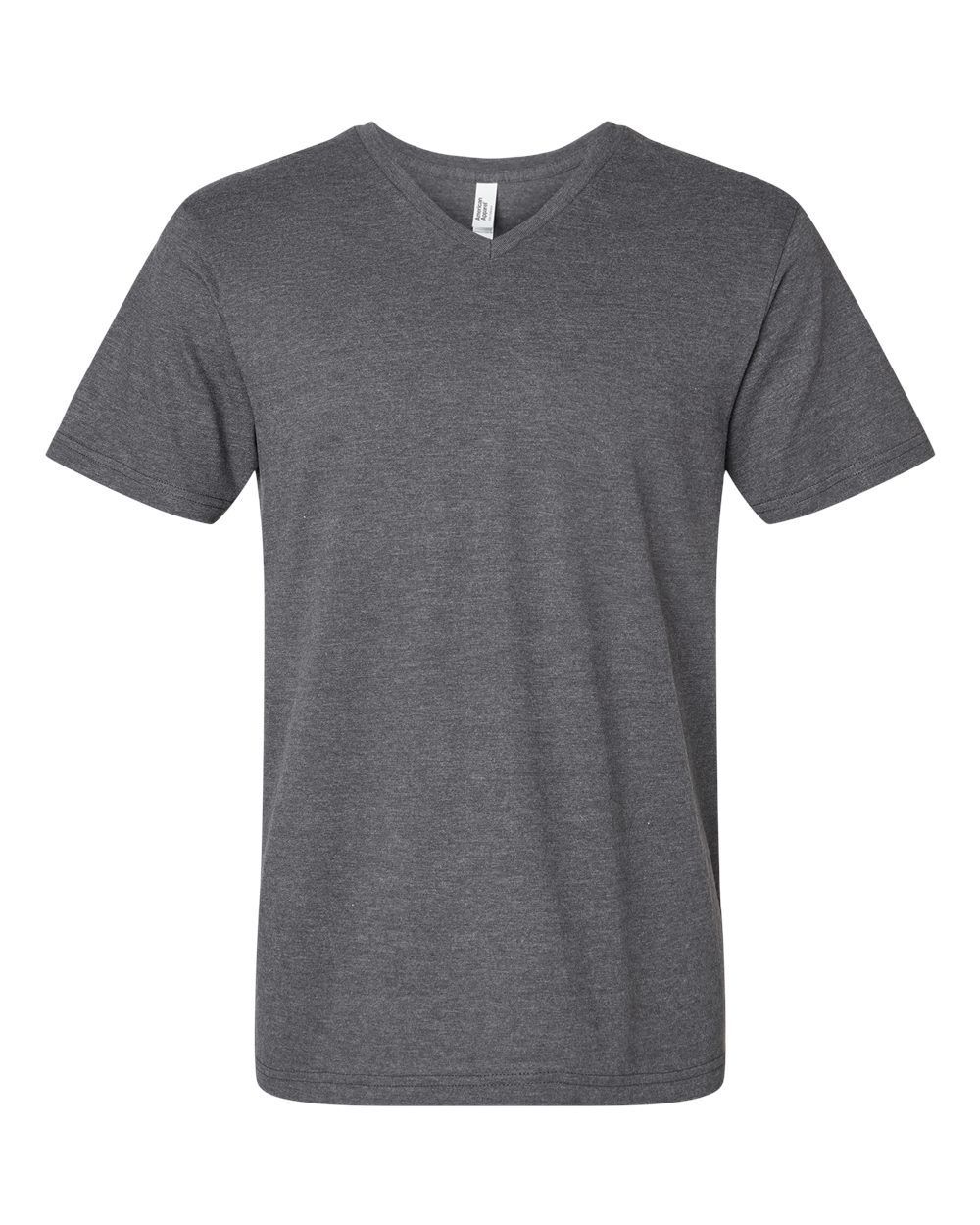 American Apparel Unisex CVC V Neck Tee in Heather Charcoal
