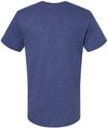 Am image of a Custom American Apparel Unisex CVC V Neck Tee in Heather Indigo!