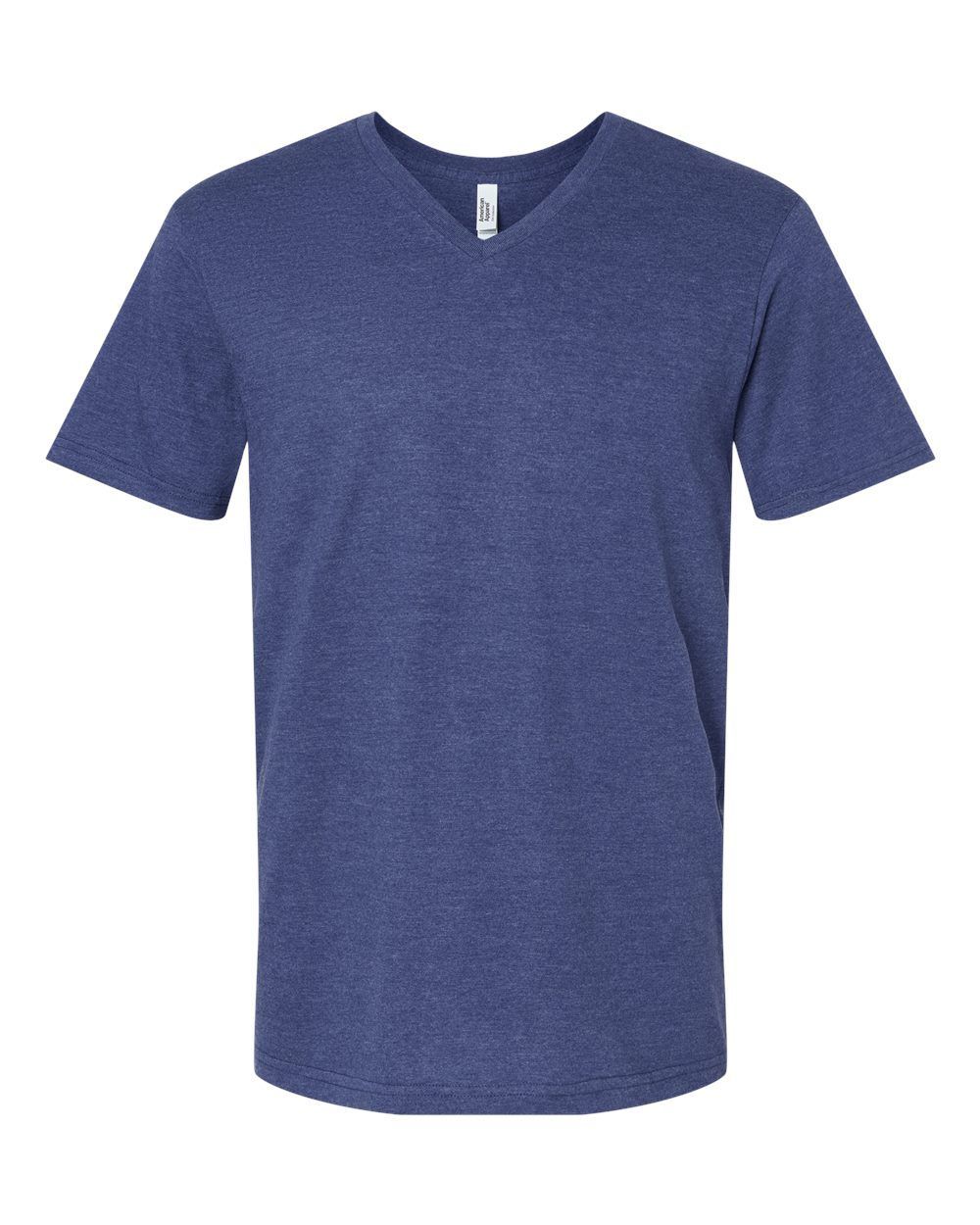 American Apparel Unisex CVC V Neck Tee in Heather Indigo