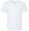 Am image of a Custom American Apparel Unisex CVC V Neck Tee in White!
