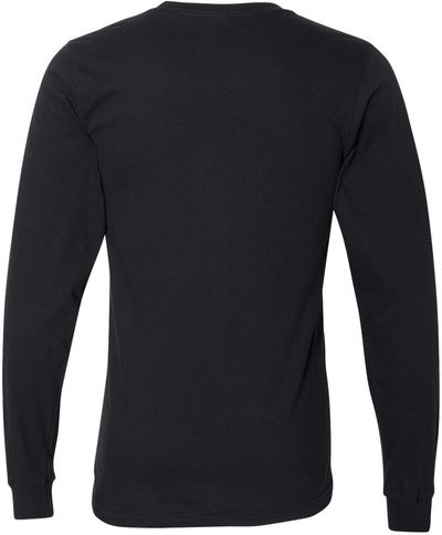 Am image of a Custom American Apparel Fine Jersey Long Sleeve Tee in Black!