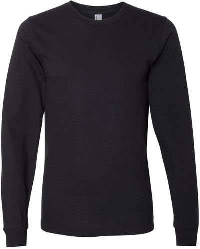 Am image of a Custom American Apparel Fine Jersey Long Sleeve Tee in Black!