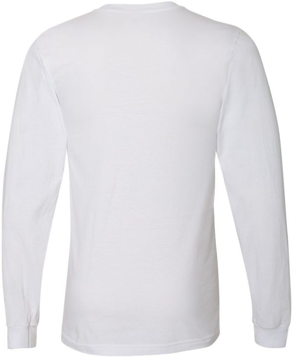Am image of a Custom American Apparel Fine Jersey Long Sleeve Tee in White!