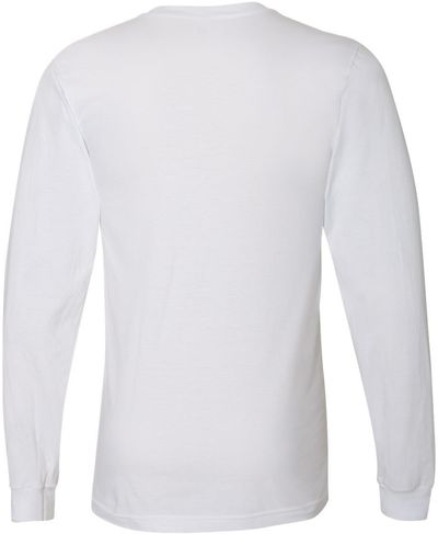 Am image of a Custom American Apparel Fine Jersey Long Sleeve Tee in White!