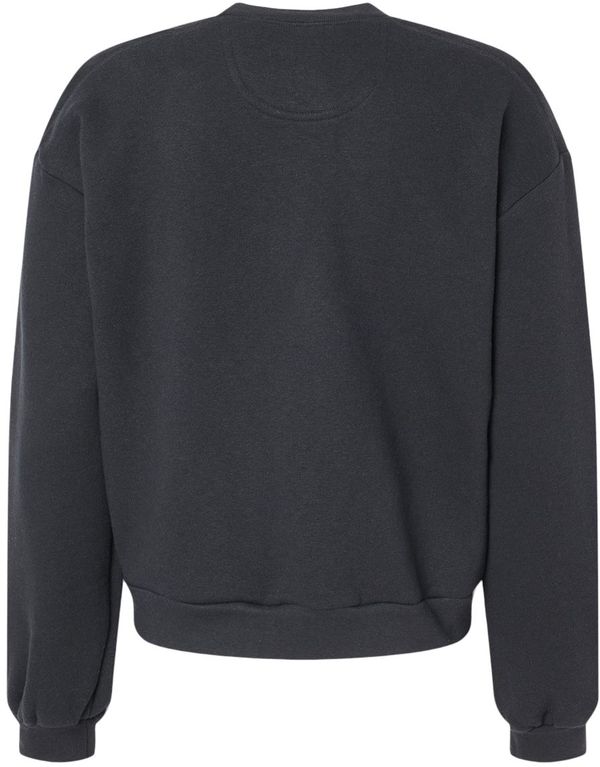 Am image of a Custom American Apparel ReFlex Womens Fleece Crewneck Sweatshirt in Black!