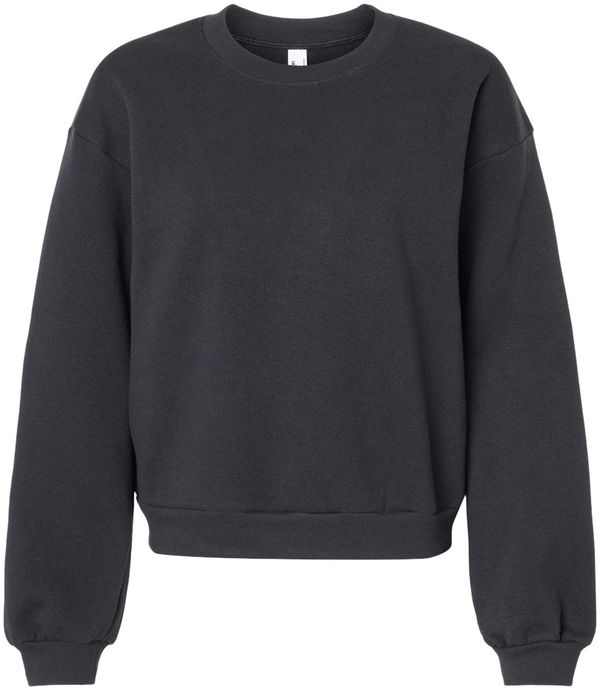 Am image of a Custom American Apparel ReFlex Womens Fleece Crewneck Sweatshirt in Black!