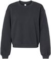 Am image of a Custom American Apparel ReFlex Womens Fleece Crewneck Sweatshirt in Black!