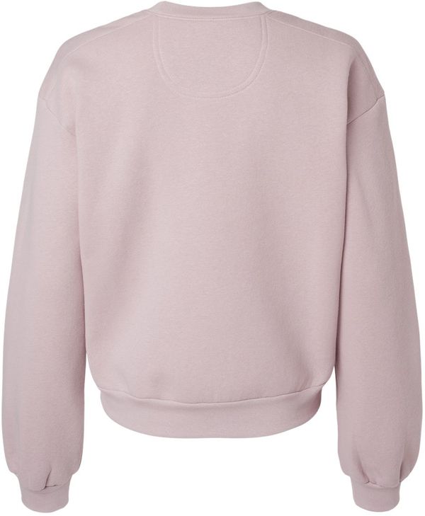 Am image of a Custom American Apparel ReFlex Womens Fleece Crewneck Sweatshirt in Blush!