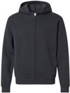 Am image of a Custom American Apparel ReFlex Fleece Full Zip Hoodie in Black!