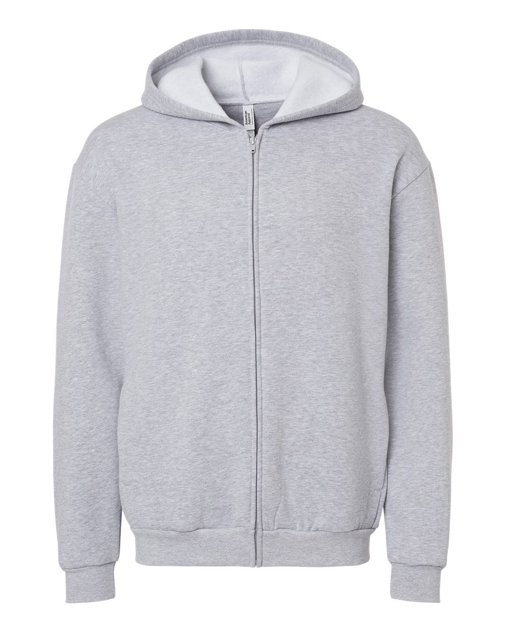 American Apparel ReFlex Fleece Full Zip Hoodie in Heather Grey