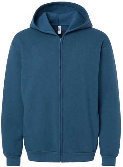 Am image of a Custom American Apparel ReFlex Fleece Full Zip Hoodie in Sea Blue!