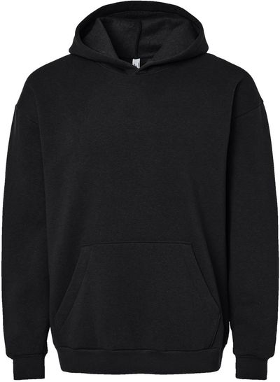 Am image of a Custom American Apparel ReFlex Fleece Pullover Hoodie in Black!