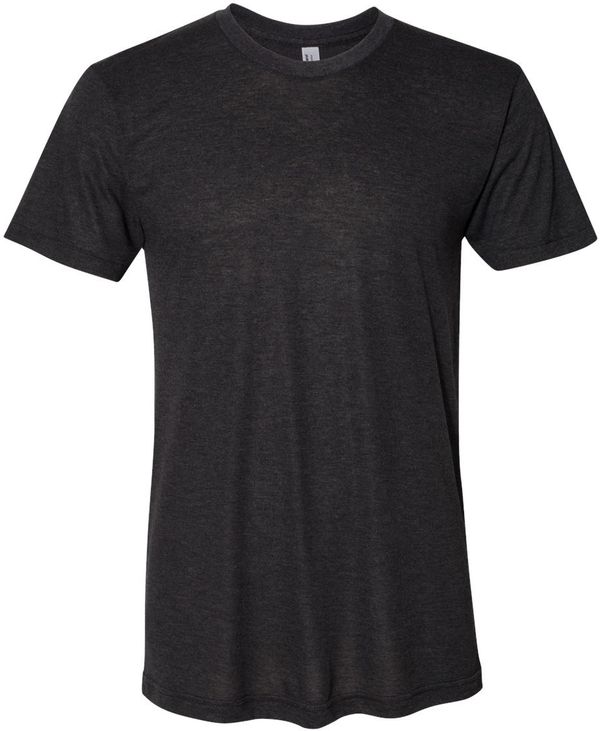 Am image of a Custom American Apparel Triblend Track Tee in Tri-Black!