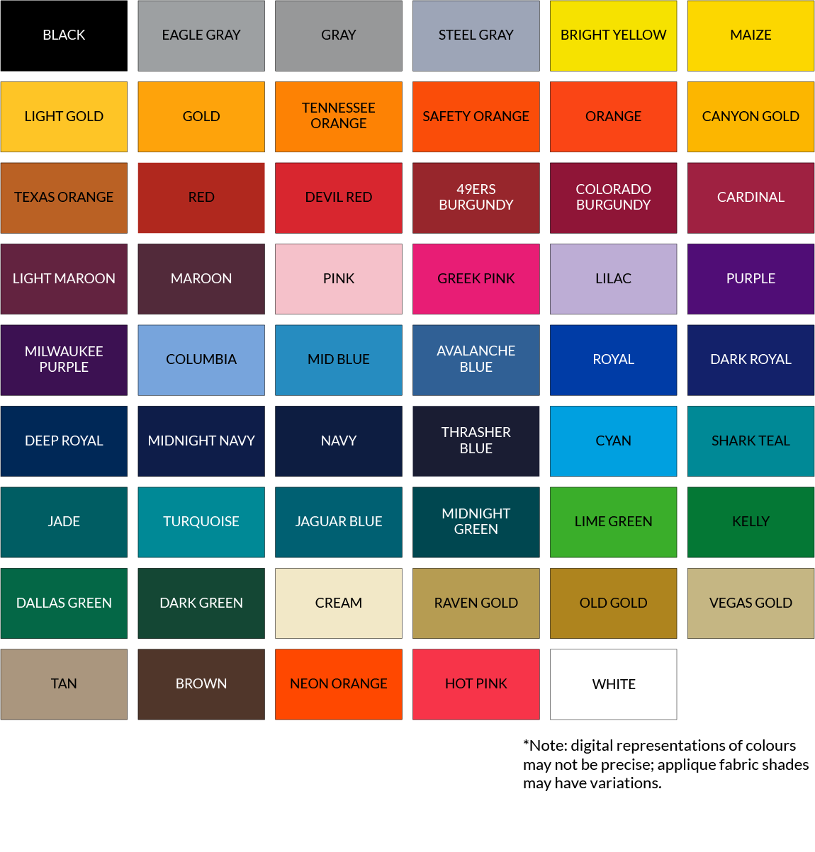 An image of Applique printing color available