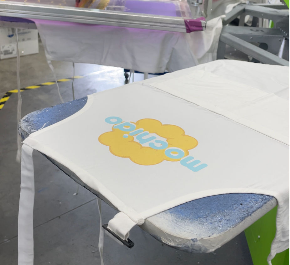 Screen printed apron for Mochido, a local donut shop.