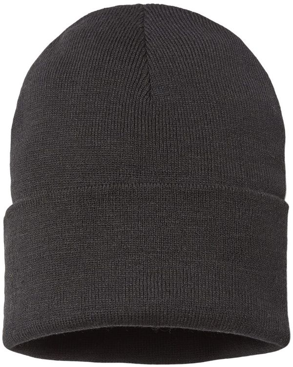 Am image of a Custom Atlantis Headwear Sustainable Knit Toque in Black!