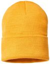 Am image of a Custom Atlantis Headwear Sustainable Knit Toque in Mustard Yellow!