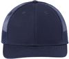 Am image of a Custom Atlantis Headwear Sustainable Recy Three Trucker Cap in Navy/Navy!