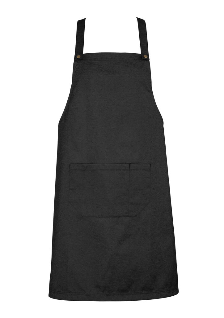 Biz Collection Urban Bib Apron in Black Denim