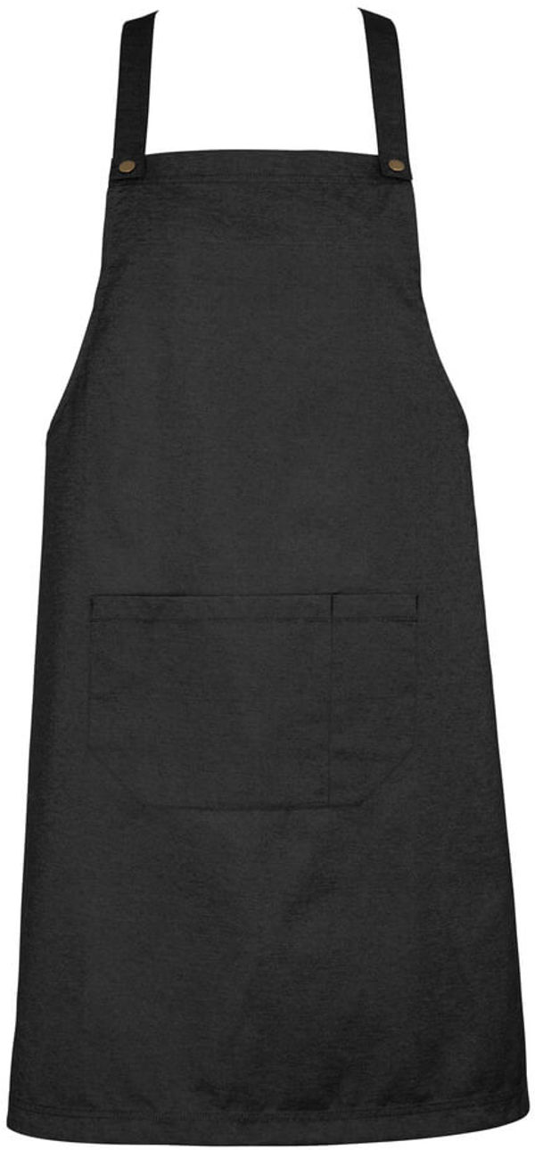 Am image of a Custom Biz Collection Urban Bib Apron in Black Denim!